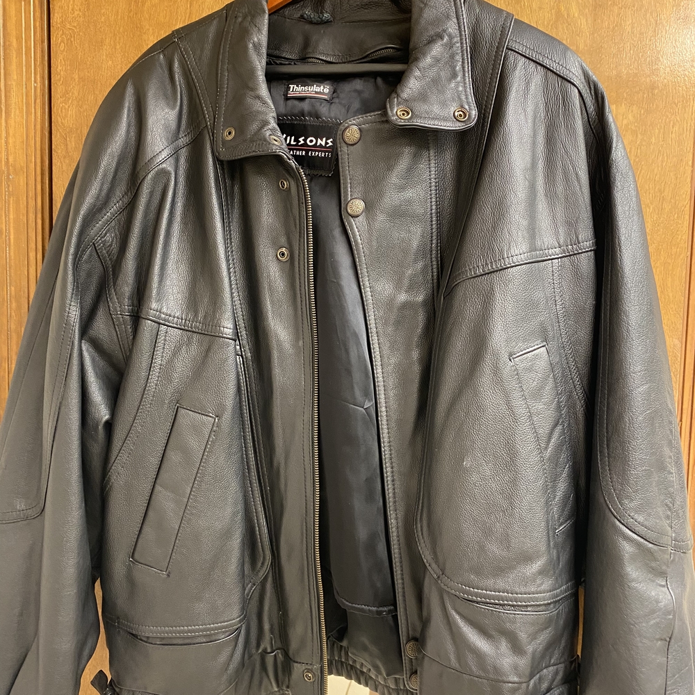 Wilson Black Leather Jacket for Men